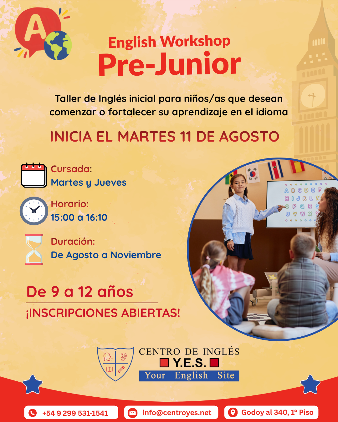 Inscripciones abiertas para taller de Pre-Junior
